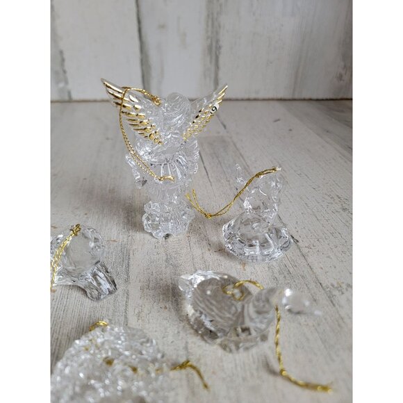 Plastic crystal angel goose wreath ornament cherub Xmas set - Picture 9 of 9